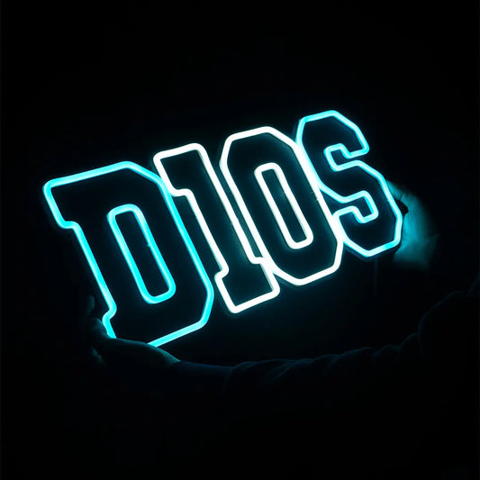 Insegna neon LED D10S Maradona colore azzurro e bianco